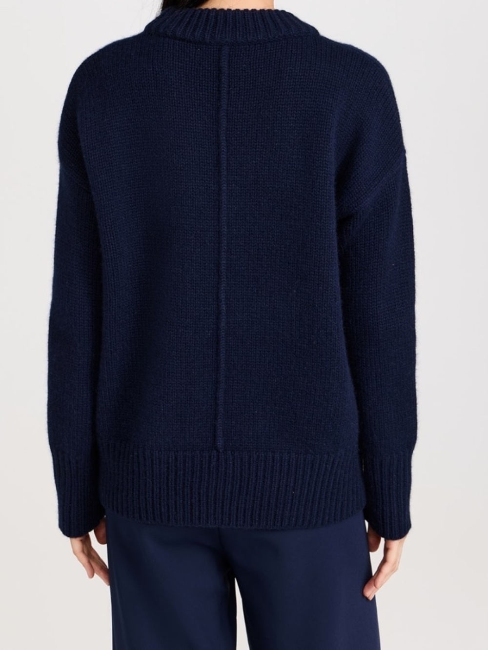 NWT La Ligne Solid Marin Cashmere Sweater in Navy Blue Size Small - Picture 4 of 8
